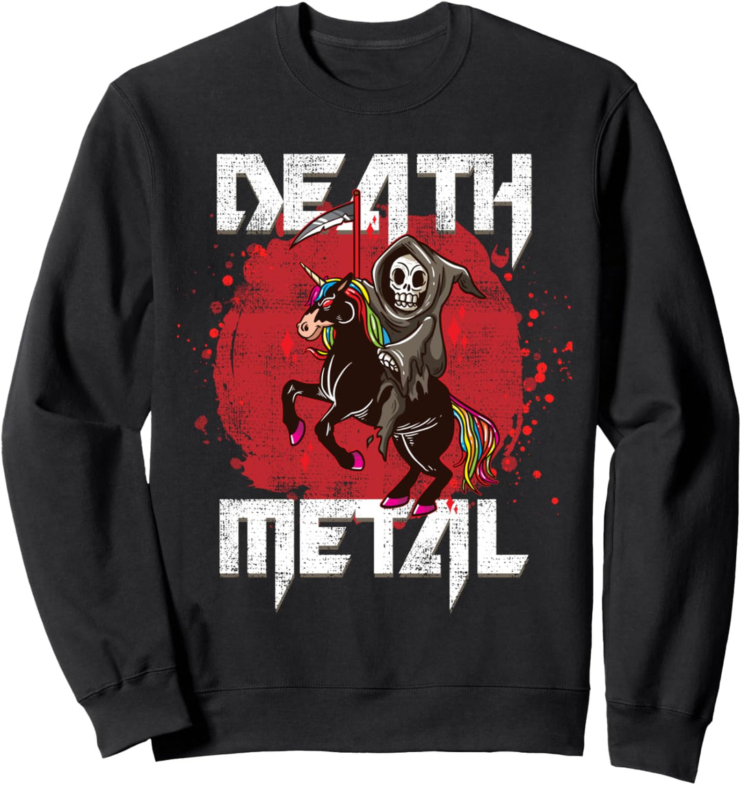 Death Metal Einhorn Witziges Gothic Geschenk Sweatshirt