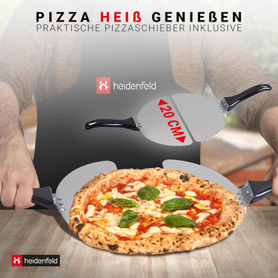 Heidenfeld elektrischer Pizzaofen Napoli - Pizza Maker - Pizza Ofen - Extra grosses Sichtfenster - 1