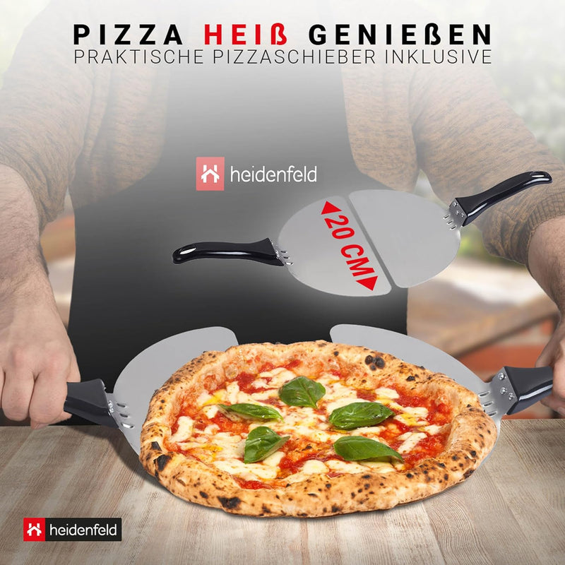 Heidenfeld elektrischer Pizzaofen Napoli - Pizza Maker - Pizza Ofen - Extra grosses Sichtfenster - 1