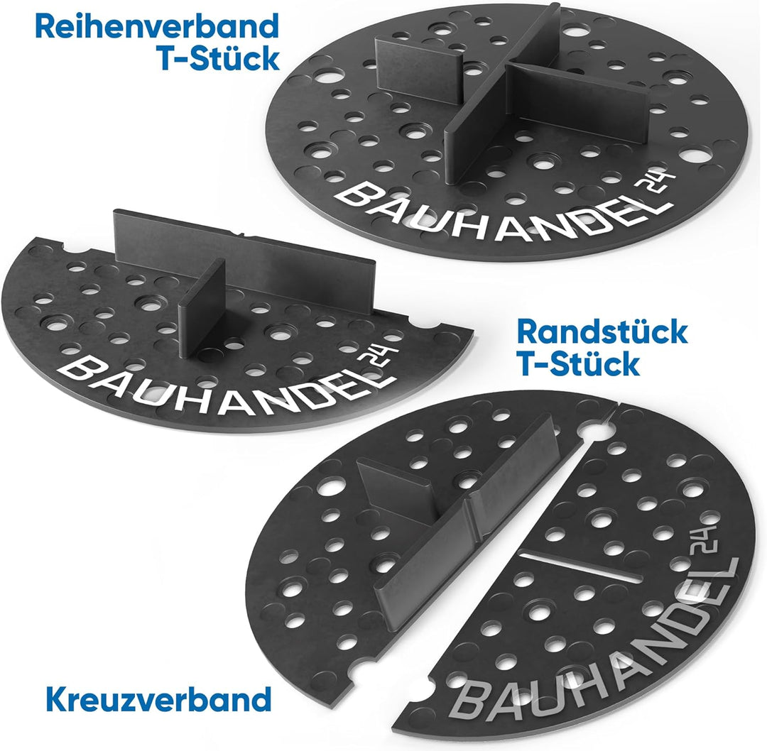 Bauhandel24 Fugenkreuze 3mm für Terrassenplatten Plattenlager Auflage Pads mit Teller Aussenbereich