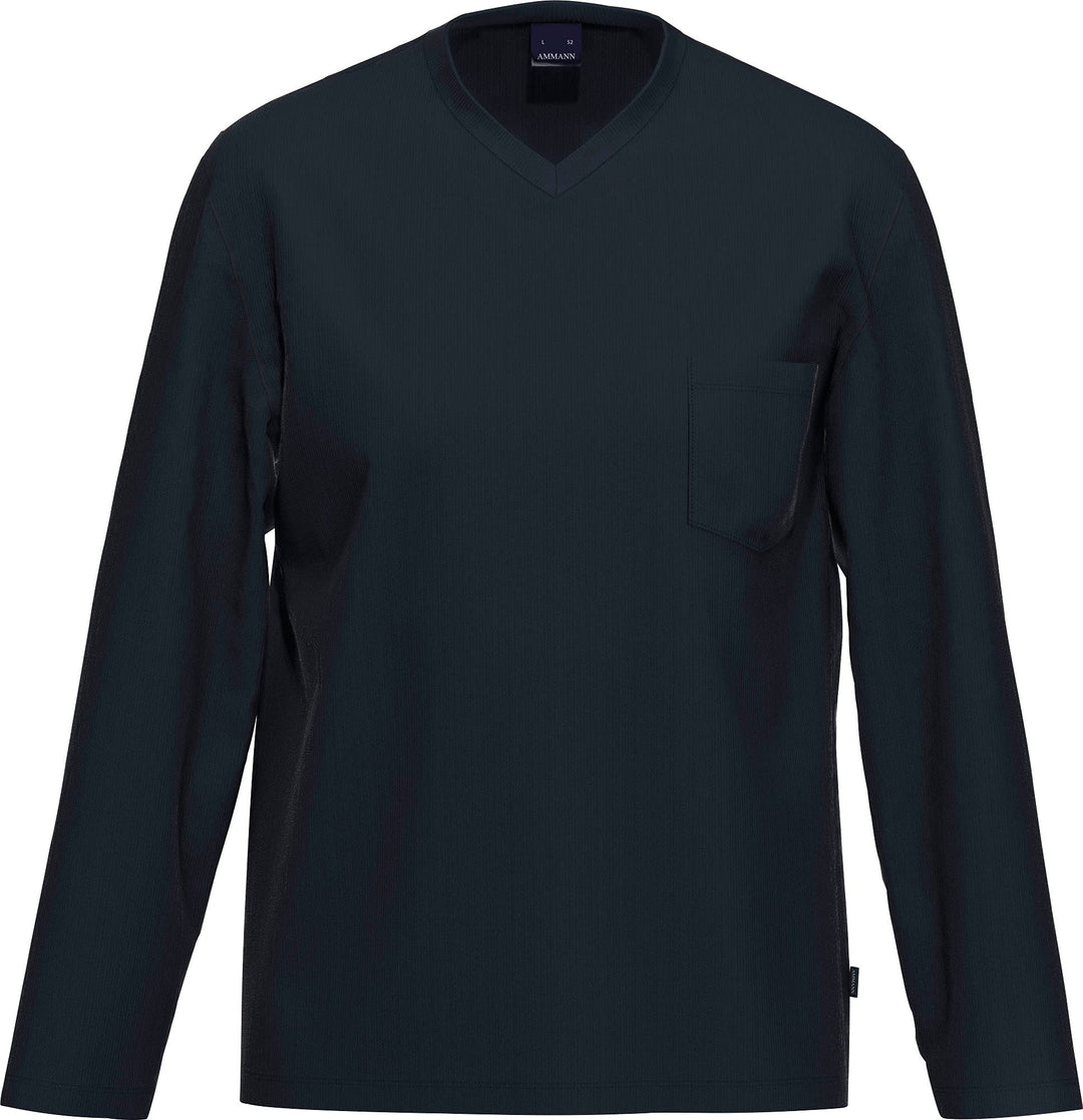 Ammann Bio Herren-Langarmshirt Single-Jersey Dunkelblau S, Dunkelblau S