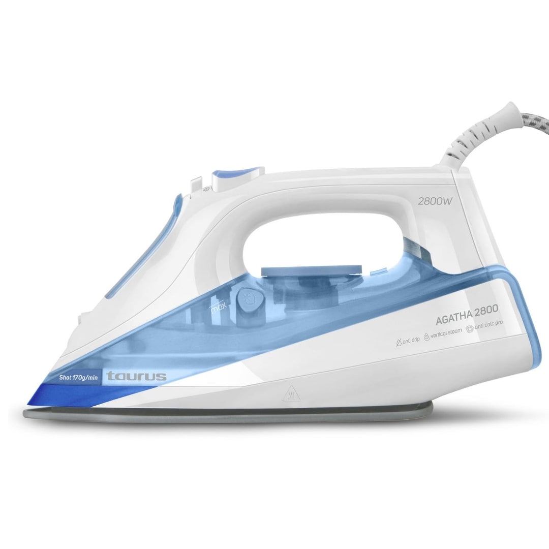 Taurus Agatha Dampfbügeleisen, 2.800 W, Dampfstoss 170 g/min, Keramiksohle, vertikales Bügeln, Präzi