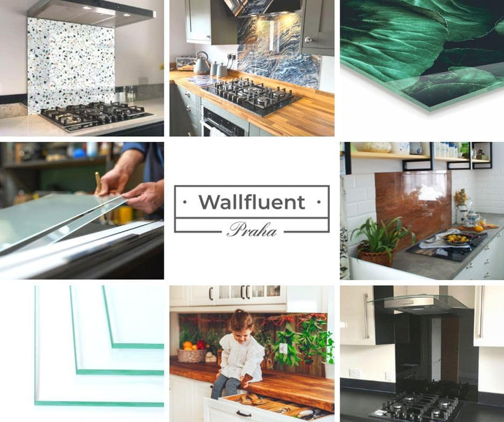 Wallfluent Gehärtetes Glas Fliesenschutz Wandanbringung Küchenrückwand 80x60cm Spritzschutz Glasrück