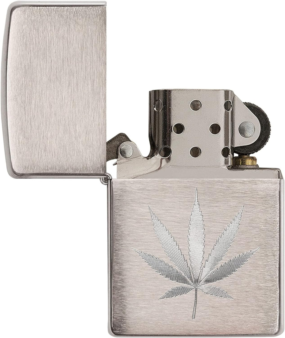Zippo – Leaf Design Engraved, Chrome Brushed – Benzin Sturm-Feuerzeug, nachfüllbar, in hochwertiger