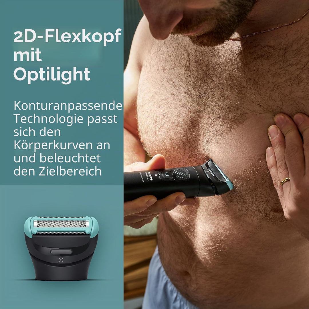 Philips Norelco BG7480/50 Body Groomer 7000 Series, Ganzkörperpflege, konturfolgender 2D-Flexkopf, d