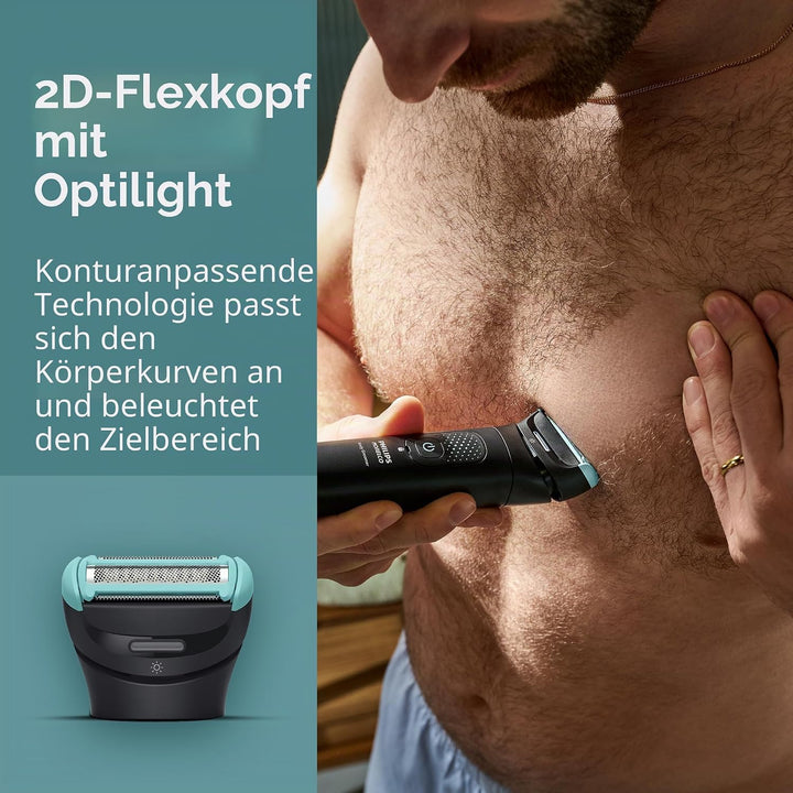 Philips Norelco BG7480/50 Body Groomer 7000 Series, Ganzkörperpflege, konturfolgender 2D-Flexkopf, d