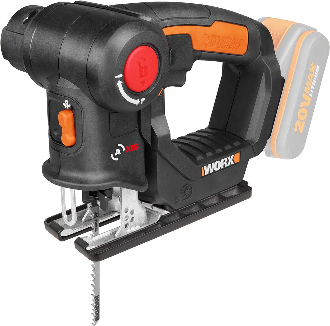 WORX WX550.9 Stichsäge zum Schneiden von Holz, Stahl & PVC – 2-in-1 Universalsäge mit Stich- & Säbel