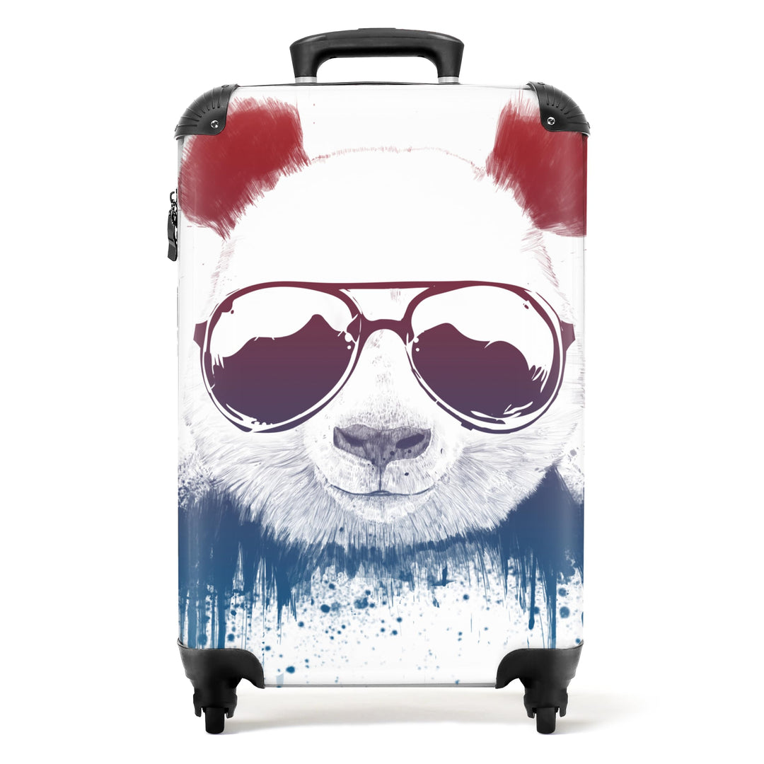 NoBoringSuitcases.com® Koffer Handgepäck Trolley Rollkoffer Kleine Reisekoffer mit 4 Rollen - Panda
