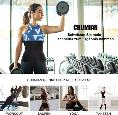 CHUMIAN Bauchweggürtel Damen Fitness Gürtel Sauna Sport Taillenformer Saunagürtel Schwitzgürtel zur