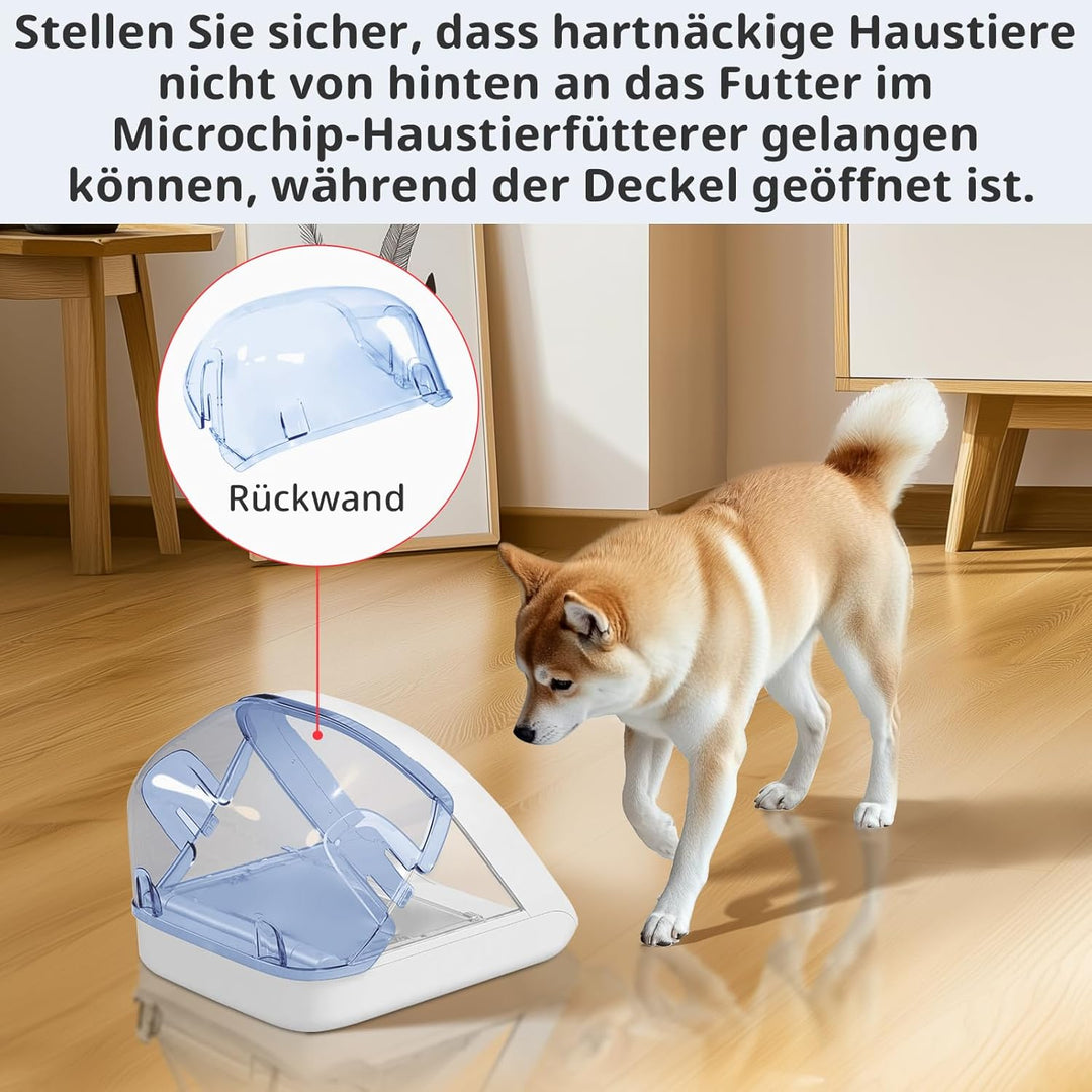 Aufsteckbare Haube, Hintere Abdeckung für Mikrochip-Futterautomat für Haustiere, Hartnäckige Haustie