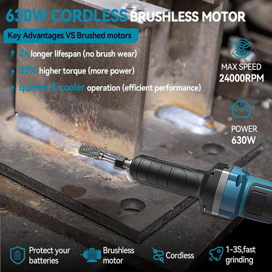 Akku-Schneideisen kompatibel mit Makita 18V, bürstenloser elektrischer Geradschleifer 24000 U/min mi