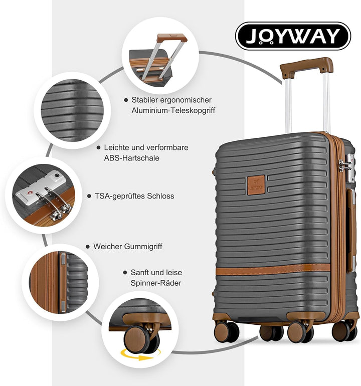 Joyway Koffer Reisekoffer von ABS Hartschalen Erweiterbar Trolley Kofferset mit TSA Schloss und 4 Ro