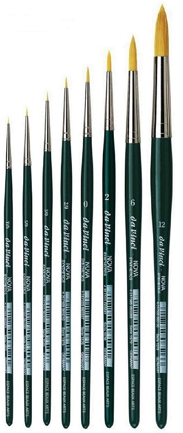 DaVinci ESPACE BEAUX ARTS Da Vinci 1570 Serie - Aquarell-Pinsel-8er Set NOVA-Synthetik no.10/0, 5/0,
