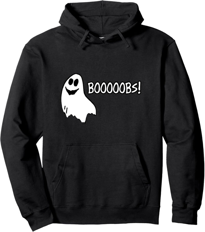 Booooobs Funny Boo Ghost Halloween Pullover Hoodie