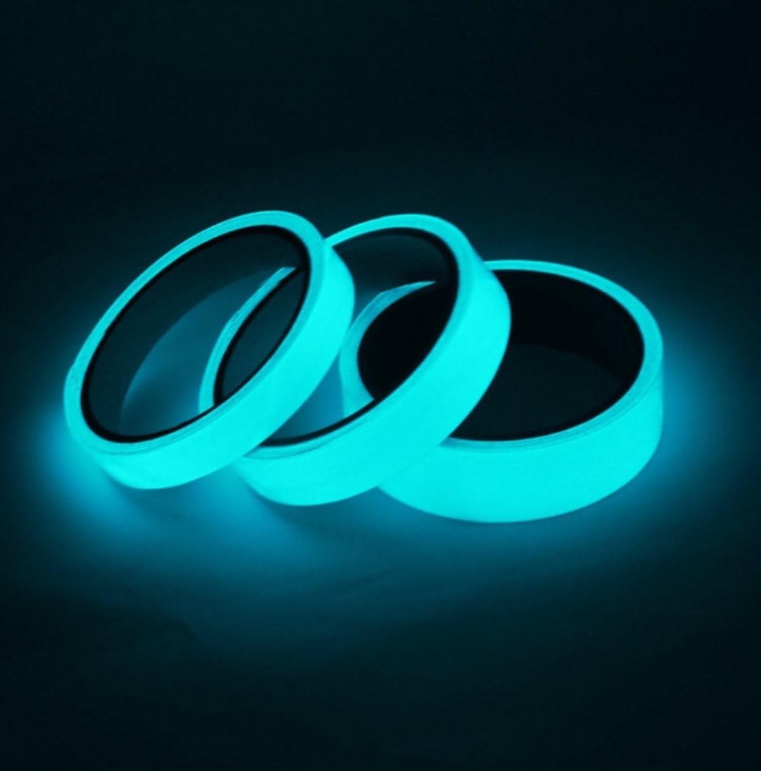 Miya hochwertige 10m Phosphor Klebeband (hell Blau-grün) Markierungsband Leuchtband nachtleuchtend w