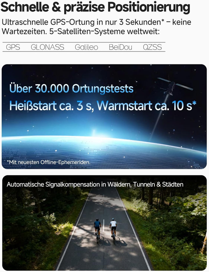 iGPSPORT BSC100MAX Fahrradcomputer Kabellos, 3 Zoll Display Automatische Aufnahme, 40H Akkulaufzeit,