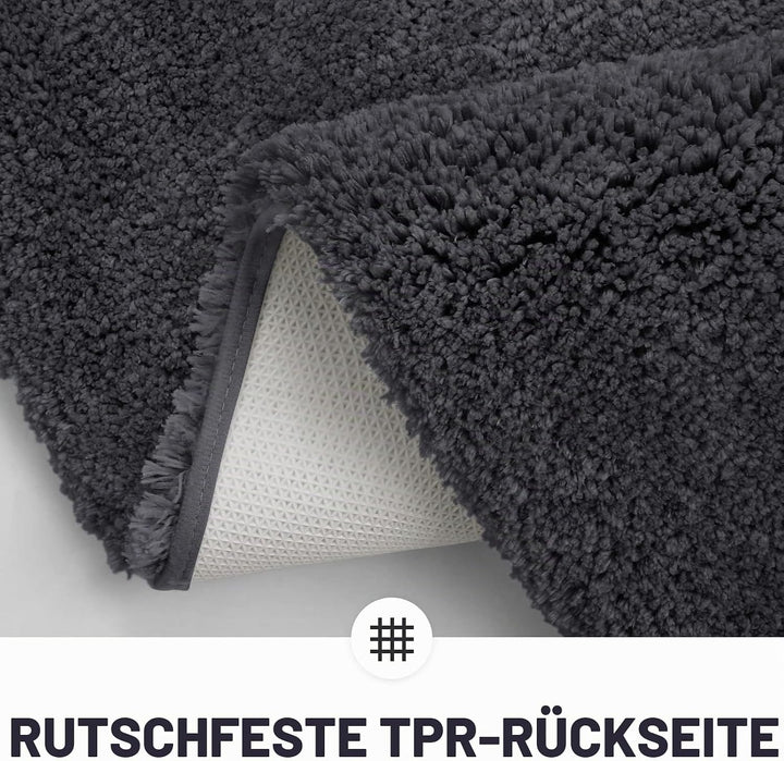 Homaxy Badezimmerteppich rutschfest Waschbar Badematte Weich Flauschig Badteppich Shaggy Hochflor Mi