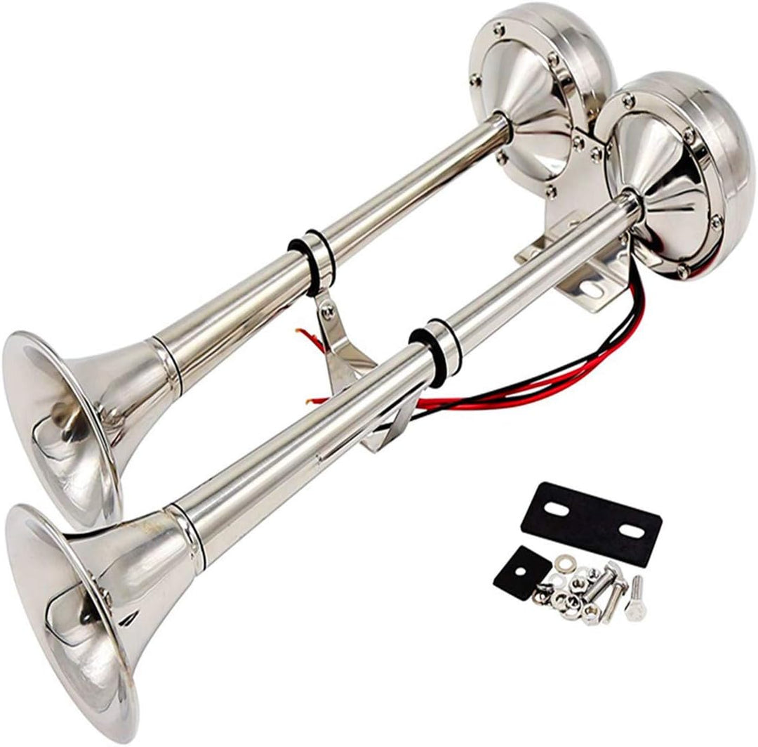 YIYIDA Elektrisches Horn autohupe Hupe elektrisches Auto/Marine Edelstahl doppelhorn car Horn Schiff