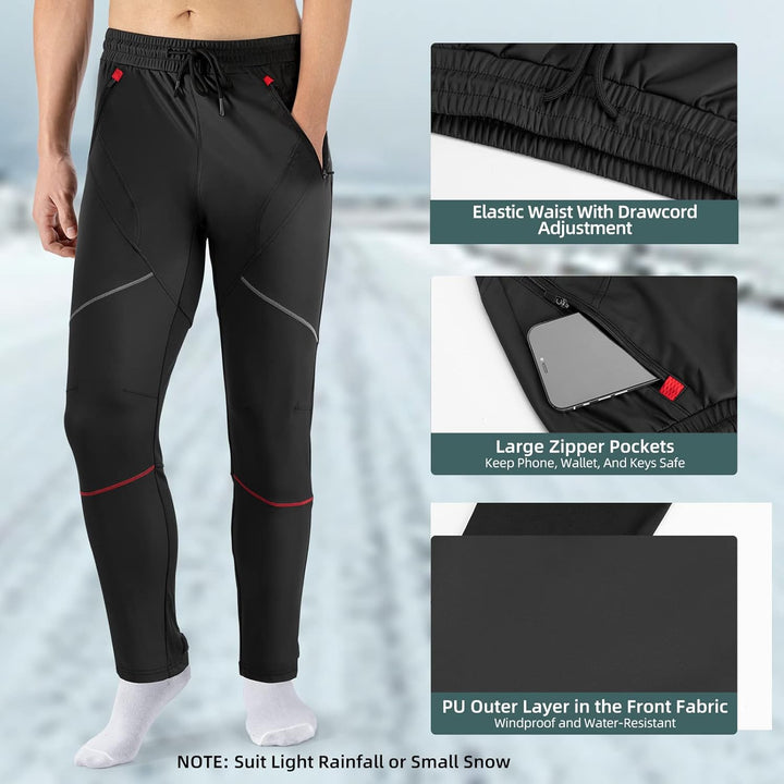 ROCKBROS Winter Fahrradhose Lange Radhose Herren Winddicht Thermo zum Radfahren Laufen Wandern XXL S