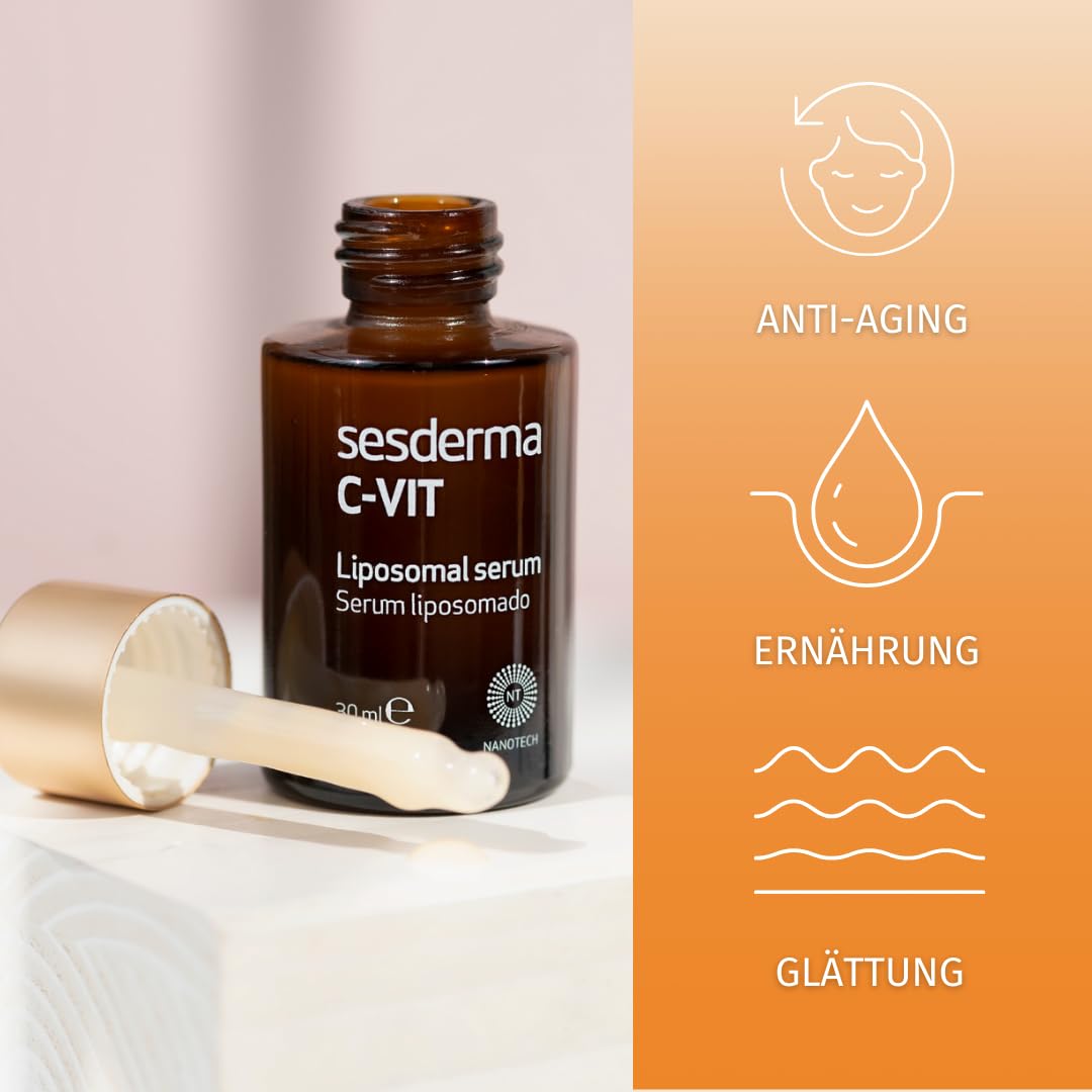 Sesderma | C-Vit Liposomales Serum | Hydratisierte und Strahlende Haut | Antioxidatives Serum für Al