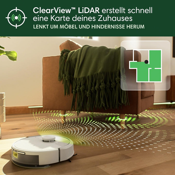 iRobot Roomba 105 Combo - Saugen + Wischen - Clearview LiDAR - 7000Pa - 120 mins- SmartScrub - Umfäh