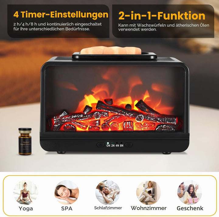 Wowlela Duftlampe Elektrisch, Kamin Duftlampe für Wachs, Elektrische Duftlampe mit Dimmen,Timing, Dy