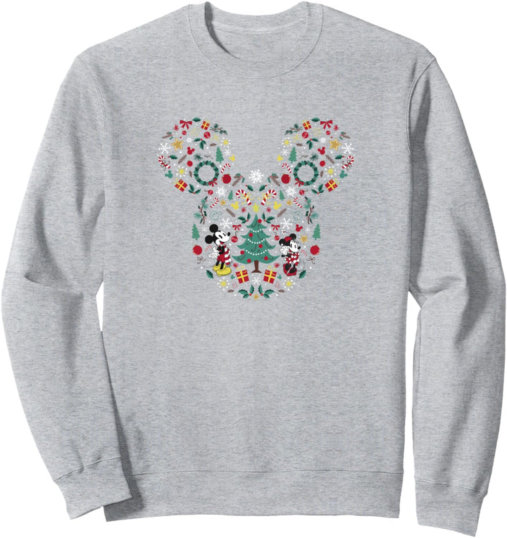 Disney Mickey & Minnie Weihnachten Collage Art Fill Sweatshirt