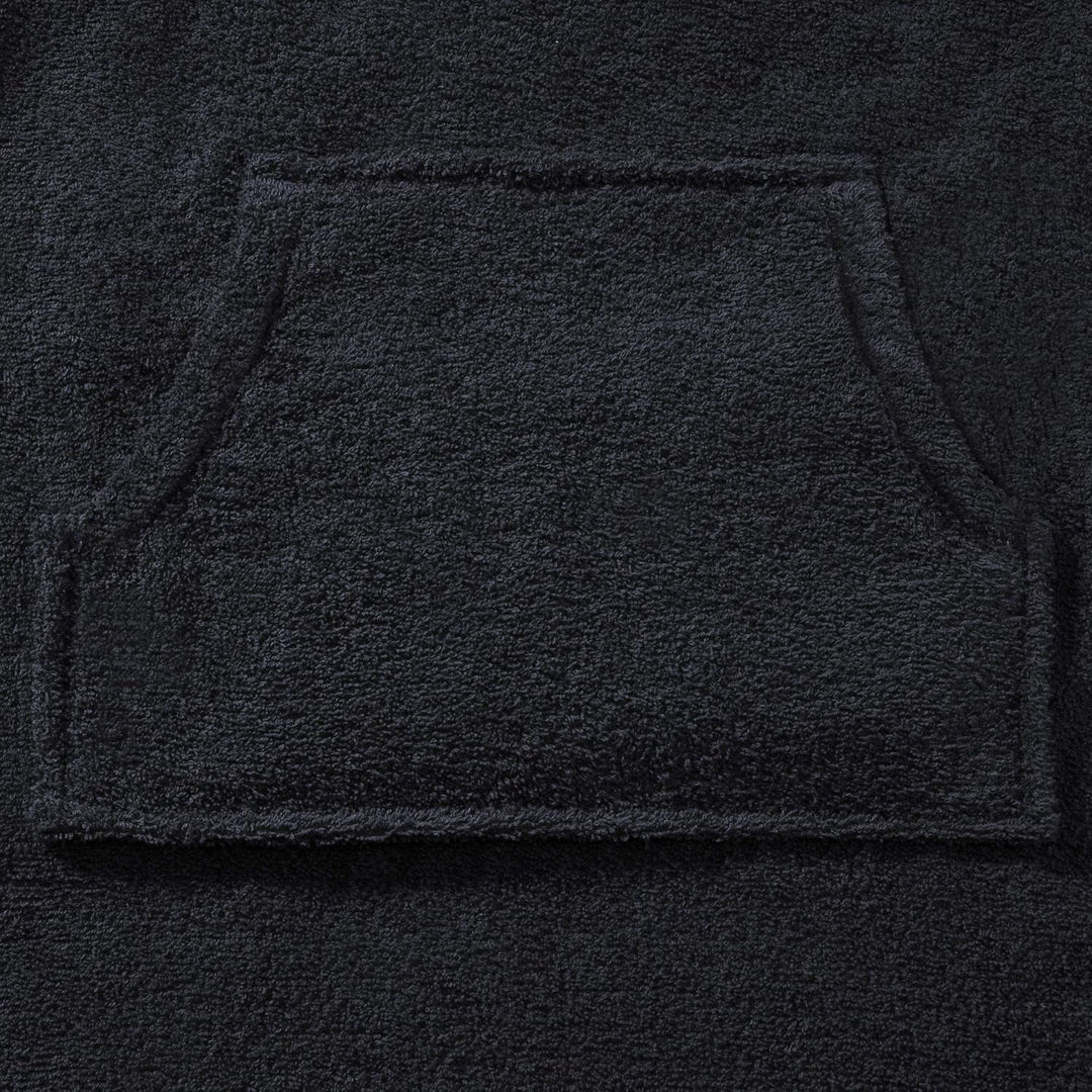 CelinaTex Funlike Poncho mittel 65 x 100 cm schwarz Baumwolle Badeponcho Frottee Surfponcho Kapuzenh