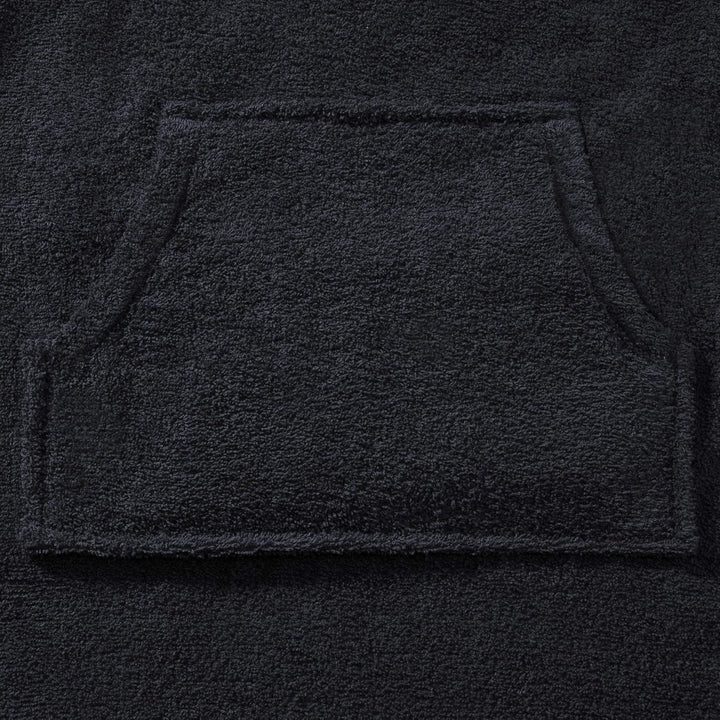 CelinaTex Funlike Poncho mittel 65 x 100 cm schwarz Baumwolle Badeponcho Frottee Surfponcho Kapuzenh