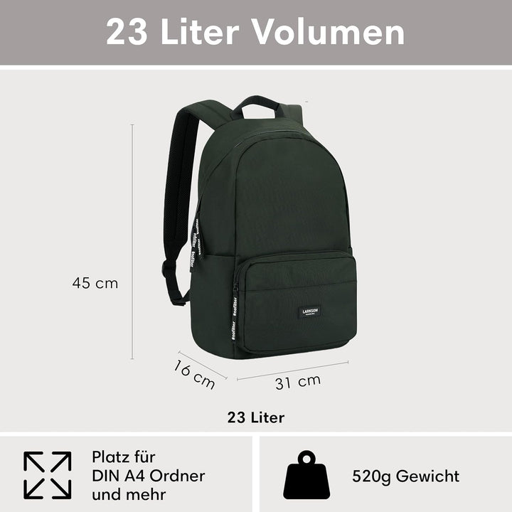 LARKSON Schulrucksack Mädchen & Jungen Teenager - No 3 - Rucksack Damen & Herren für Schule - 16" La