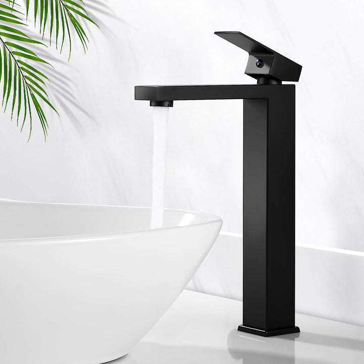 Waschtischarmatur Schwarz Hoch, BOOXELY Waschbeckenarmatur Wasserhahn Bad, Armatur Badezimmer Mischb