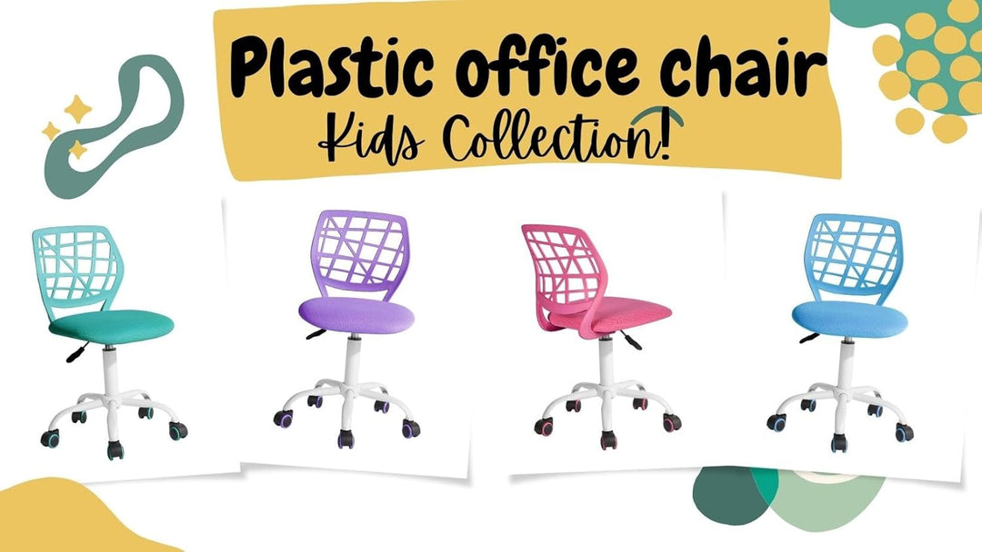 FurnitureR Moderner Computersitz, verstellbar, Drehstuhl, ohne Armlehne, Arbeitszimmer für Kinder, B