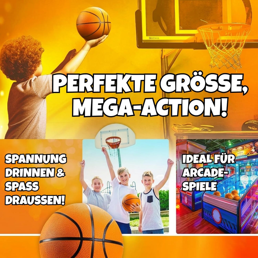 Bedwina Mini Basketbälle - (7 Zoll, Grösse 3) Packung mit 4 - Mini-Hoop-Basketball-Set mit Luftpumpe