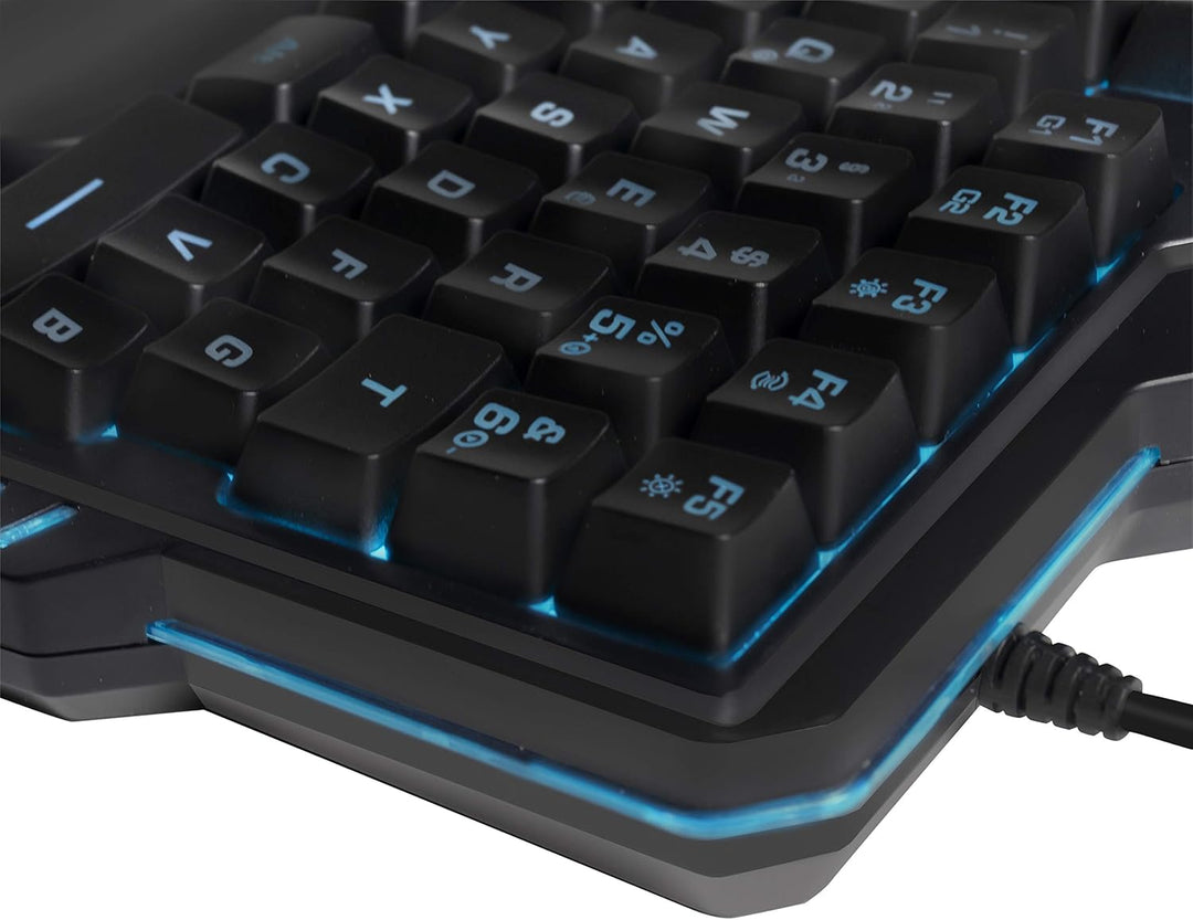 LogiLink Beleuchtete Einhand-Gaming Tastatur mit ergonomischer Handauflage und grossartigen Lichteff