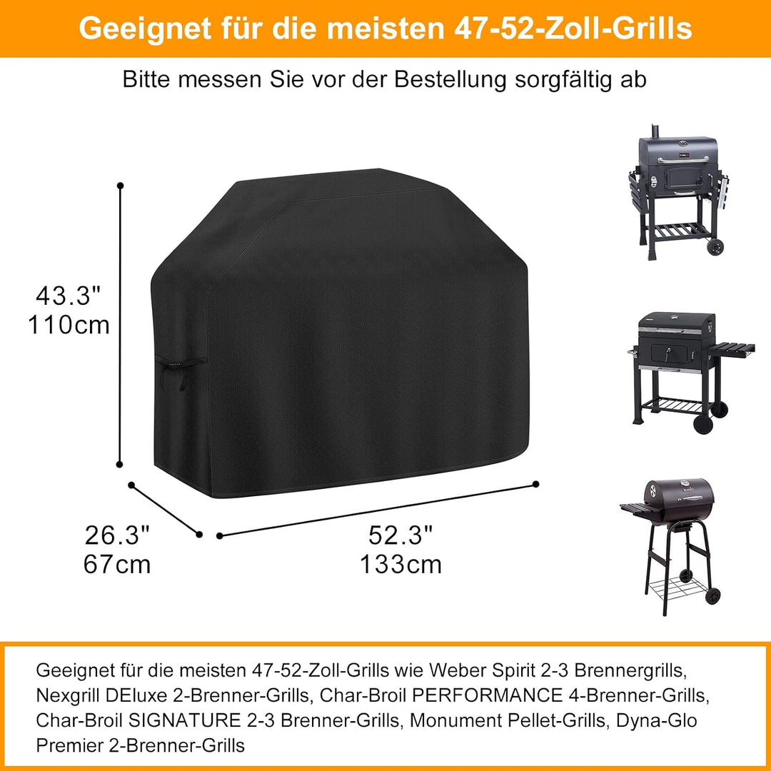 Grillabdeckung Wetterfest 133 x 67 x 110 cm für Enders Cosmo 3/San Francisco 3, wasserdichte Grillab
