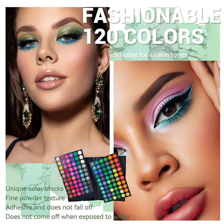 FantasyDay Profi 120 Farben Hochpigmentierte Warme Natürliche Matt Schminke Lidschatten Palette Make
