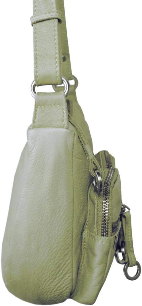 Baron of MALTZAHN Damen Schultertaschen FLAKONE Banana-Type 719 aus weichem Leder incl. Lederpflege