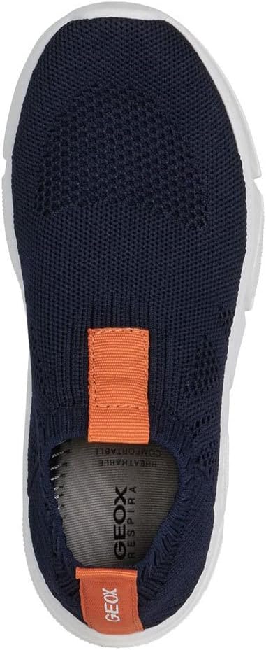 Geox Jungen J Aril Boy ASneakers 28 EU Navy Orange, 28 EU Navy Orange