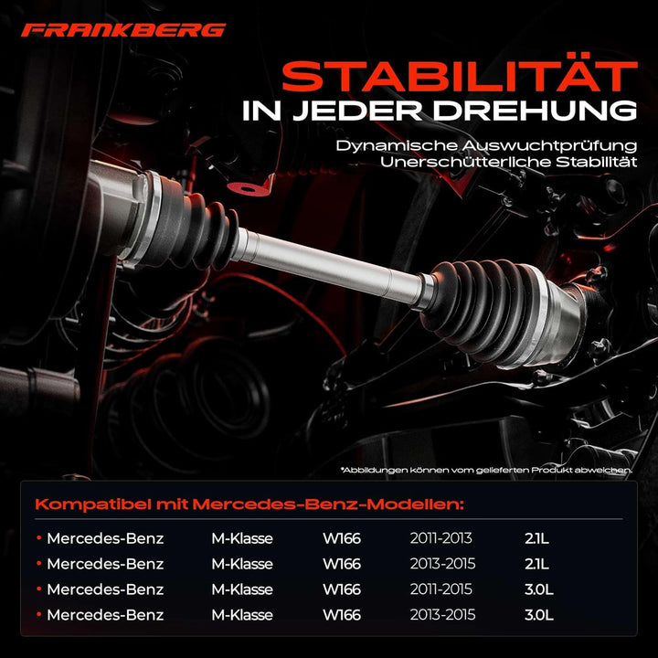 Frankberg Antriebswelle Vorderachse Links Kompatibel mit M-Klasse W166 ML250 ML350 ML400 2.1L 3.0L 2