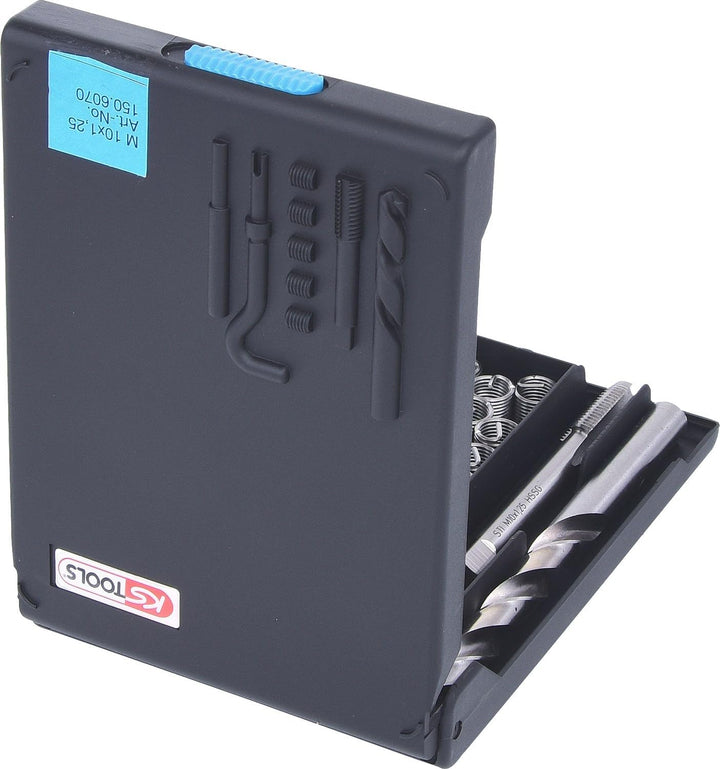 KS Tools 150.6070 Nirostahl Gewinde-Reparatur-Satz M10x1,25x13,8mm, 19-tlg.