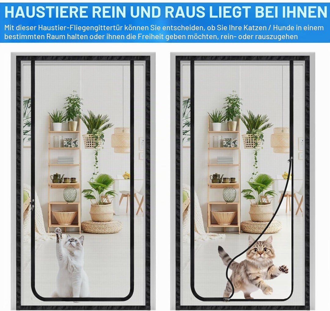 DBREAKS Katzennetz für Balkon, Katzengitter Tür mit Reissverschluss Katzen aus Laufen, Türgitter Kat