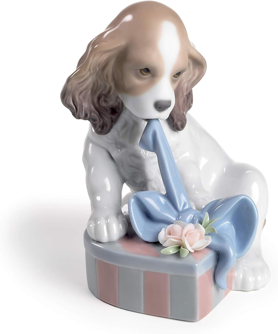 LLADRÓ Hunde Figur Ich Kann Nicht Warten. Hund. Porzellan.
