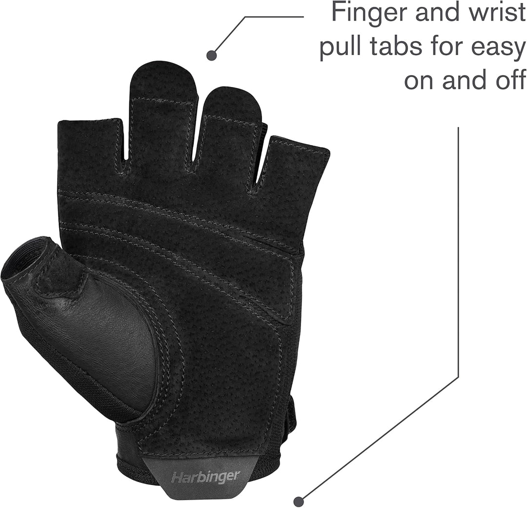 Harbinger Pro Gloves, Lightweight and Flexible Gloves with Enhanced Breathability for Moderate Lifti