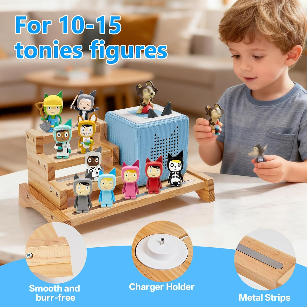 für 3-Tier Toniesbox Regal, Massiv Kiefernholz Tonie Regal Mädchen Kompatibel mit Toniesbox 1 und To