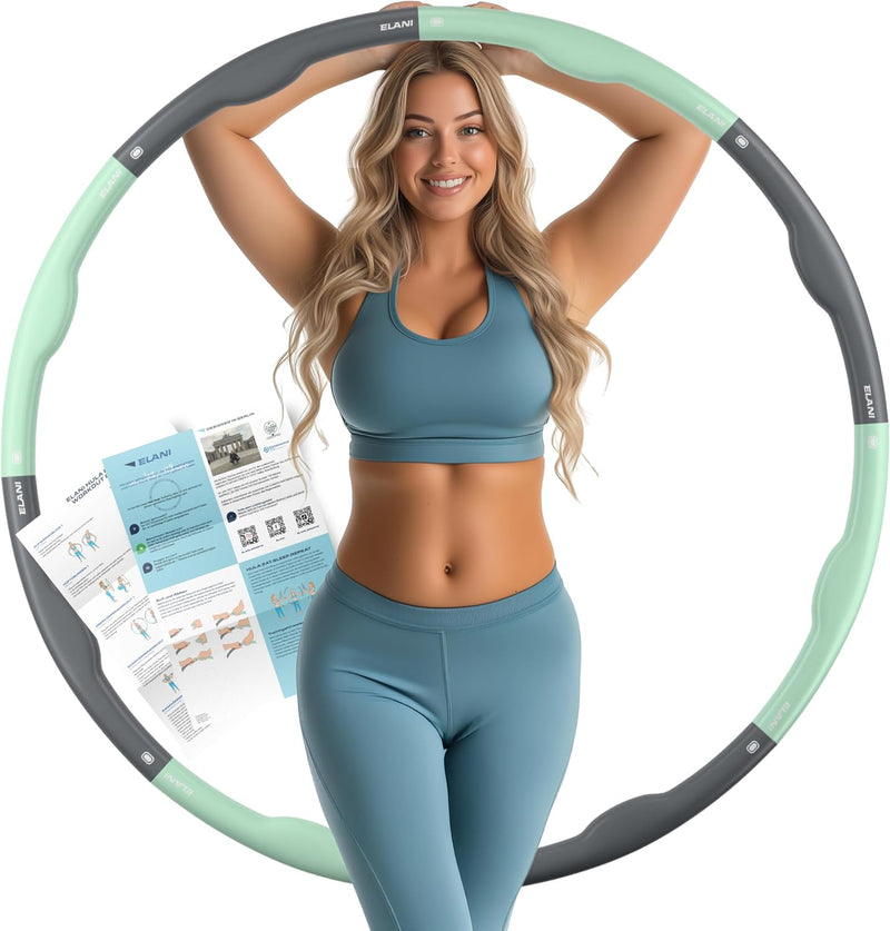 ELANI Hula Hoop Reifen Erwachsene - 1,2kg, 90cm Durchmesser, mit Wellenform und Trainingsguide, indi