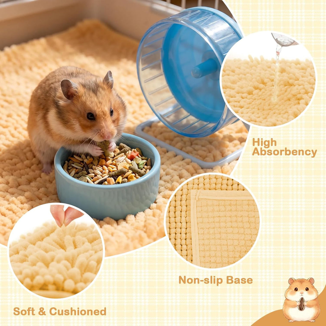 4 Stück Pipipads für Meerschweinchen und Kaninchen, 50x30cm Waschbare PIPI Matten für Kaninchen, Ham