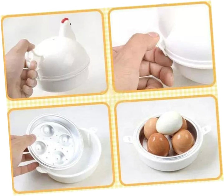HOMSFOU Eierkocher Mikrowelle Eierdampfer Für 1-4 Eier Schnelles Kochen in 5-7 Minuten Lebensmittelg
