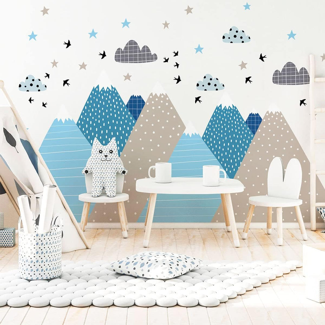 Wandsticker Kinder Deko Babyzimmer Wandsticker Kinder Wandsticker skandinavische Berge Lynka H80 x L