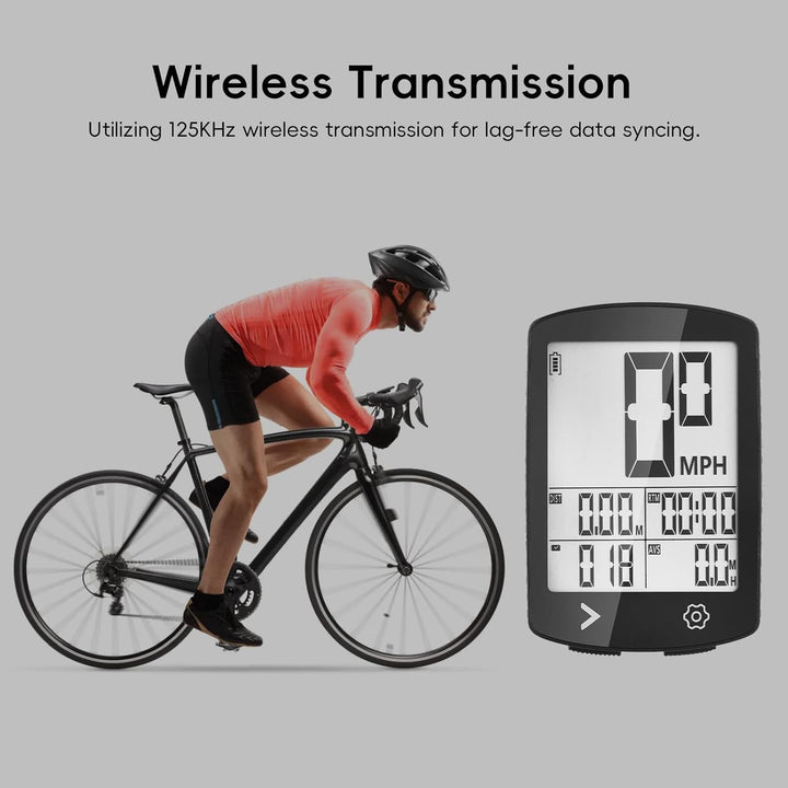 Fahrradcomputer Kabellos, Multifunktional Fahrradtacho Kilometerzähler mit 3,0 Zoll HD LCD Bildschir