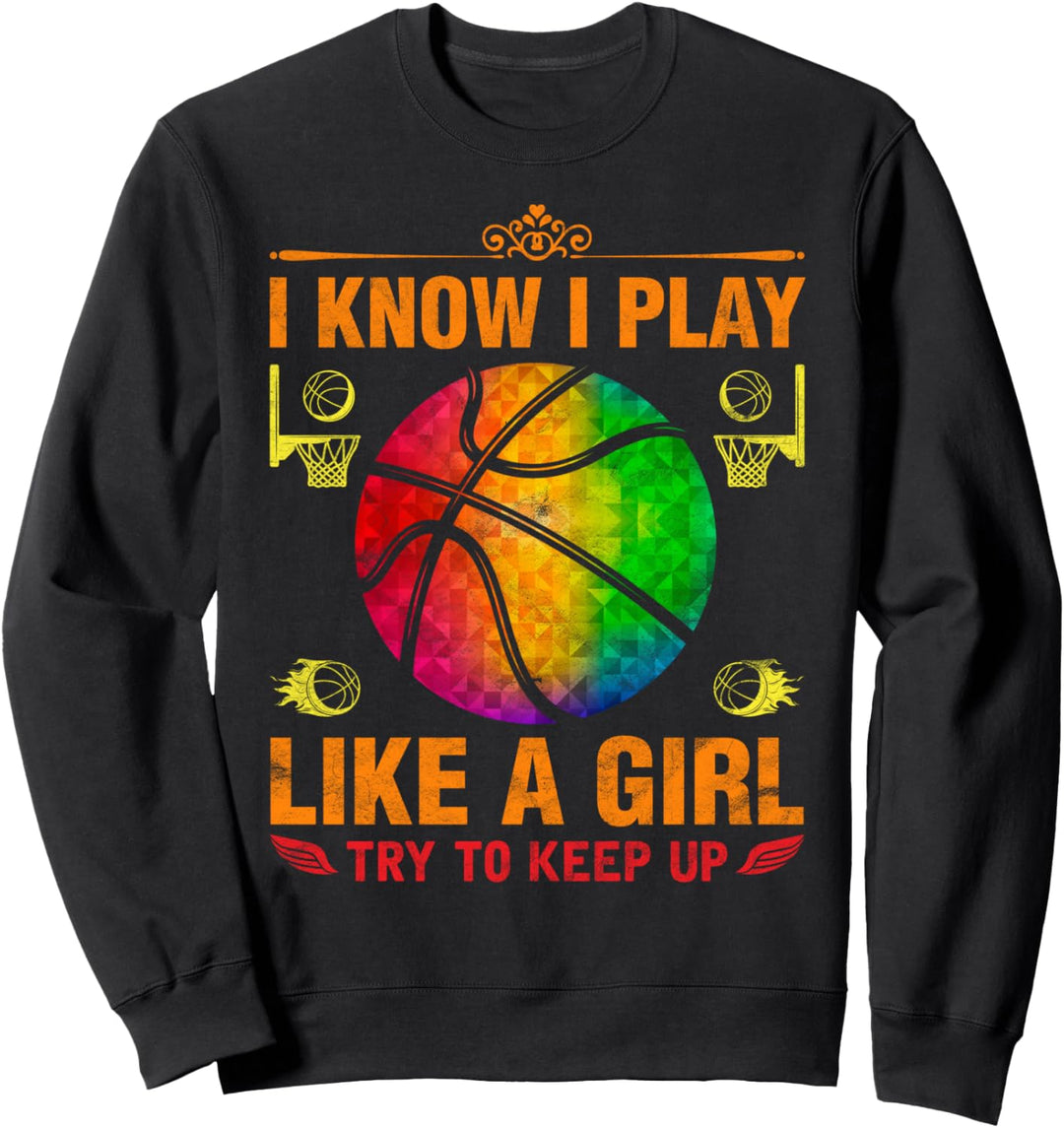 Ich spiele wie ein Mädchen, versuche Sweatshirt